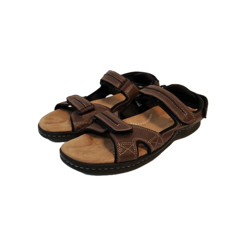Dockers Mens Brown Newpage River Sandals Shoes SZ 10M Faux Leather Strappy